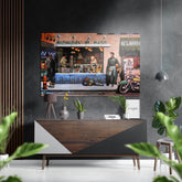 Retro Street Brushed Aluminium Dibond Wall Art.